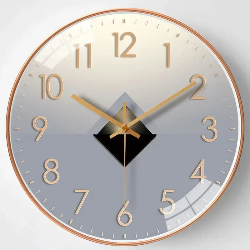 Wall Clock Silent Gold Gradient Battery Powered