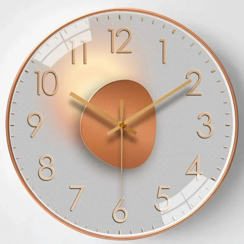 Wall Clock Silent Gold Gradient Battery Powered