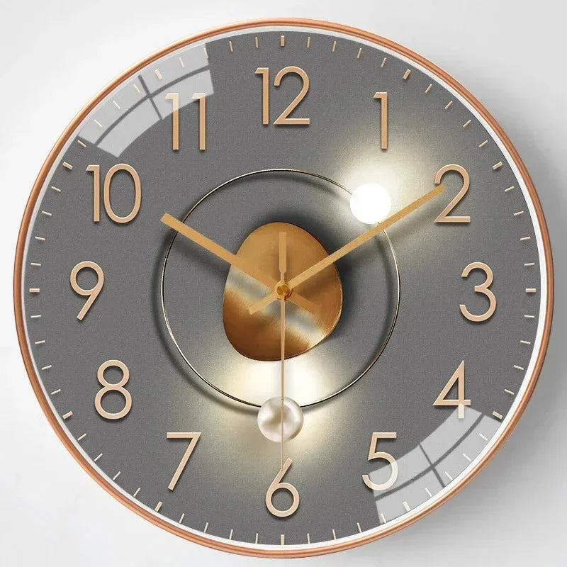 Wall Clock Silent Gold Gradient Battery Powered