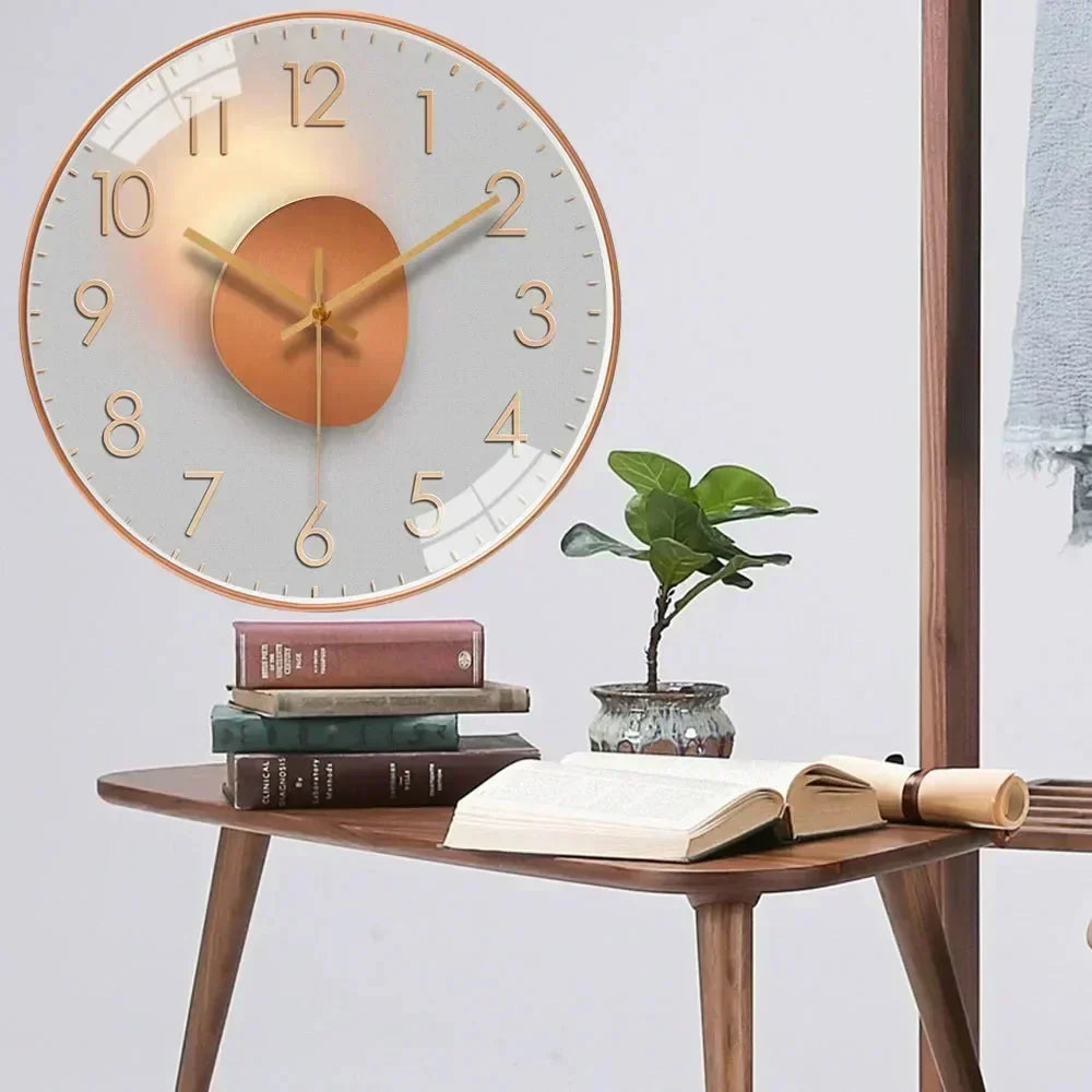 Wall Clock Silent Gold Gradient Battery Powered