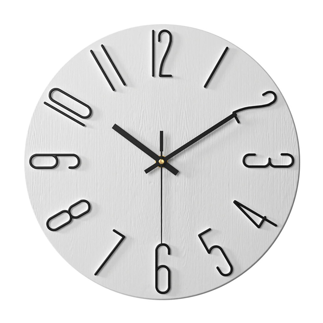 Wall Clock Silent & Minimalist 30 cm Glass Face