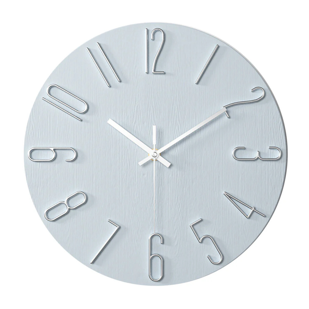Wall Clock Silent & Minimalist 30 cm Glass Face