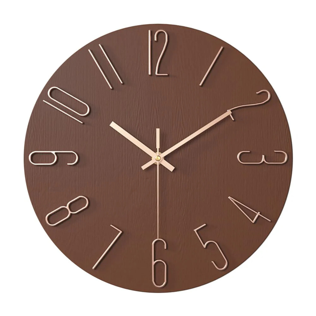 Wall Clock Silent & Minimalist 30 cm Glass Face