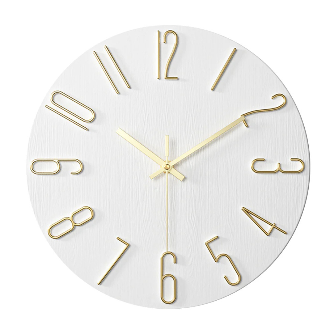 Wall Clock Silent & Minimalist 30 cm Glass Face