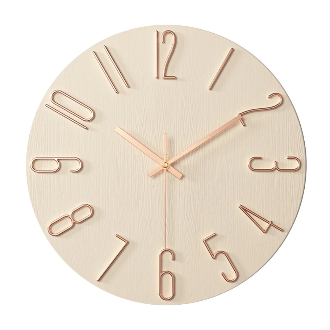 Wall Clock Silent & Minimalist 30 cm Glass Face