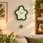 Wall Clock Silent Movement 3D Flower Pendulum