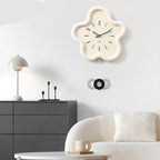 Wall Clock Silent Movement 3D Flower Pendulum