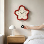Wall Clock Silent Movement 3D Flower Pendulum