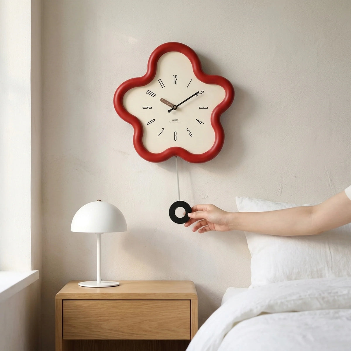 Wall Clock Silent Movement 3D Flower Pendulum