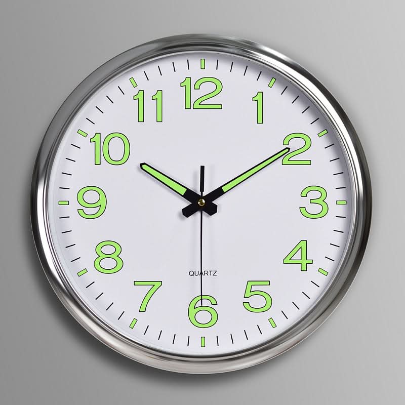 Wall Clock Silent Movement & LED Backlight 12 Inch