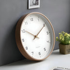Wall Clock Silent Movement Natural Wood Finish