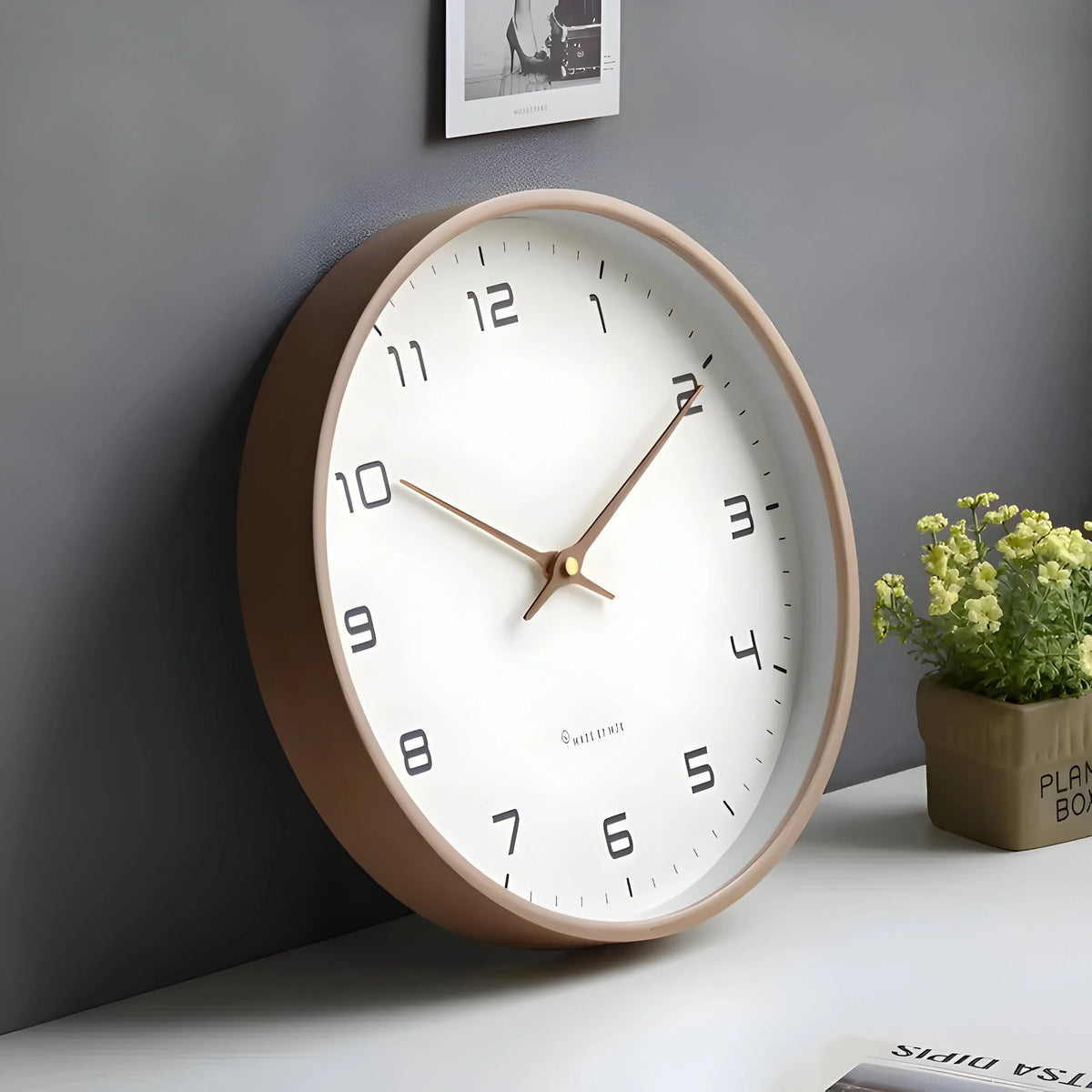 Wall Clock Silent Movement Natural Wood Finish