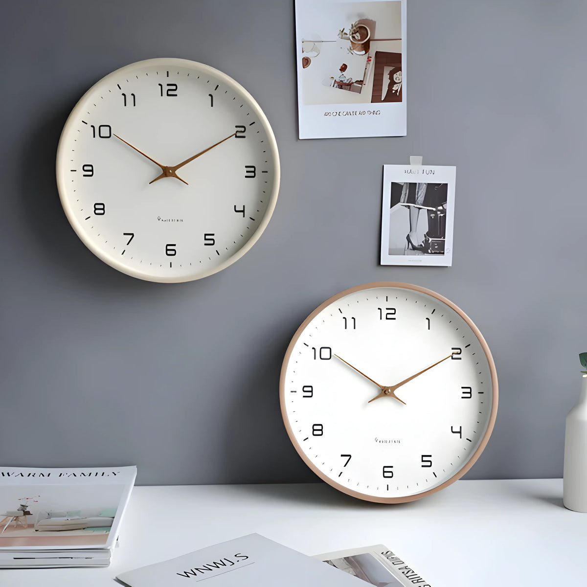 Wall Clock Silent Movement Natural Wood Finish