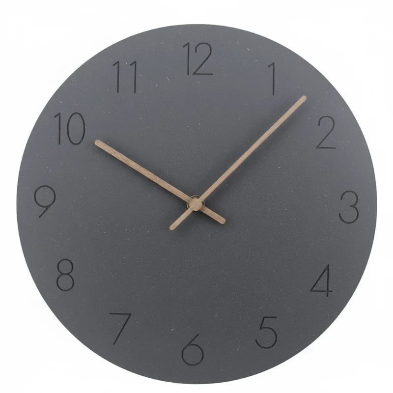 Wall Clock Silent Movement Nordic Design Walnut Wood Hands