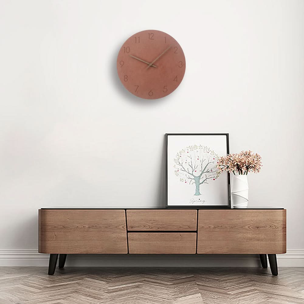 Wall Clock Silent Movement Nordic Design Walnut Wood Hands