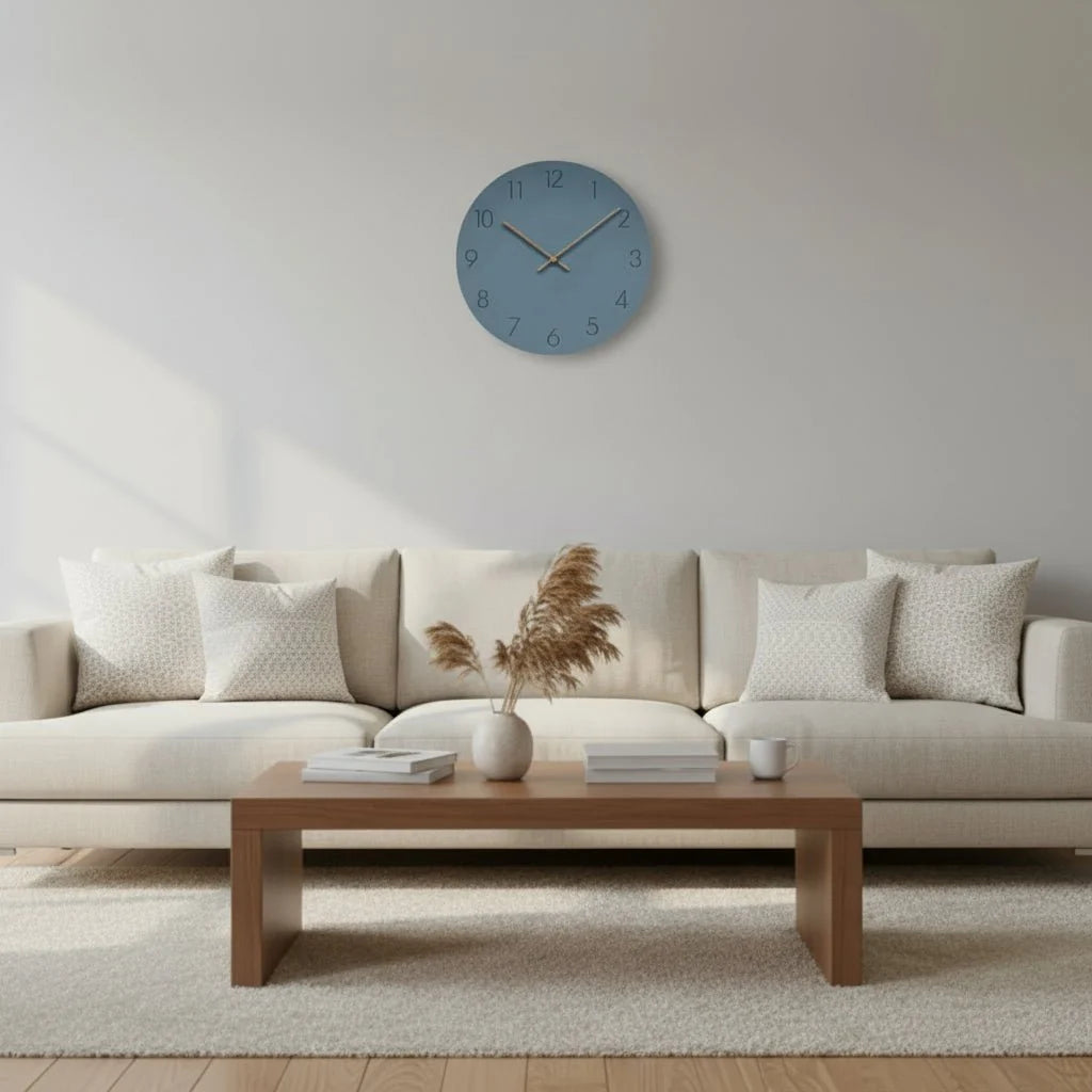 Wall Clock Silent Movement Nordic Design Walnut Wood Hands