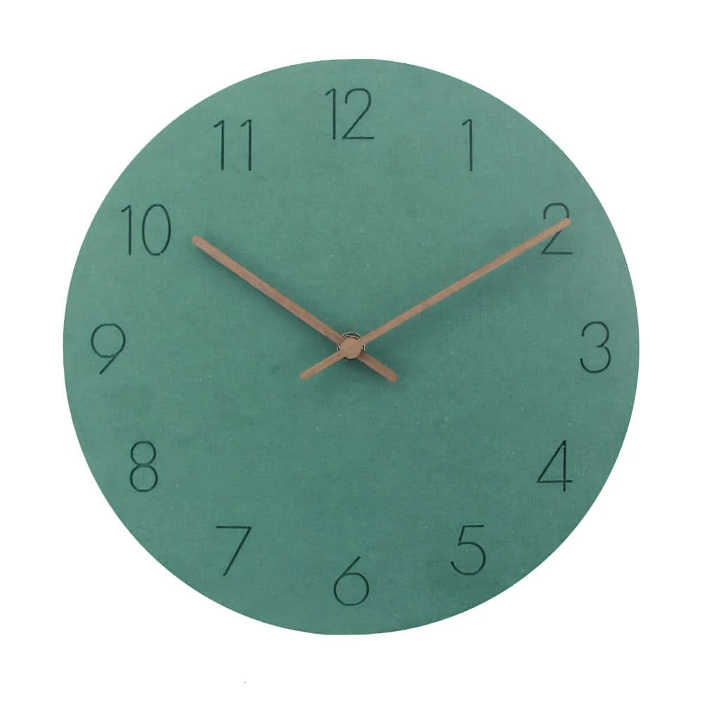 Wall Clock Silent Movement Nordic Design Walnut Wood Hands