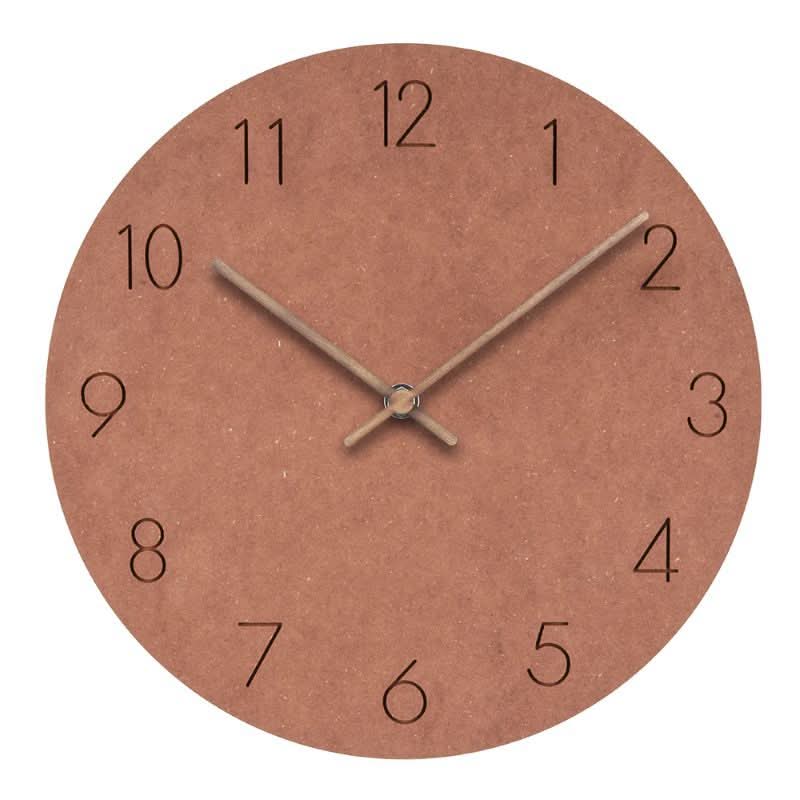 Wall Clock Silent Movement Nordic Design Walnut Wood Hands