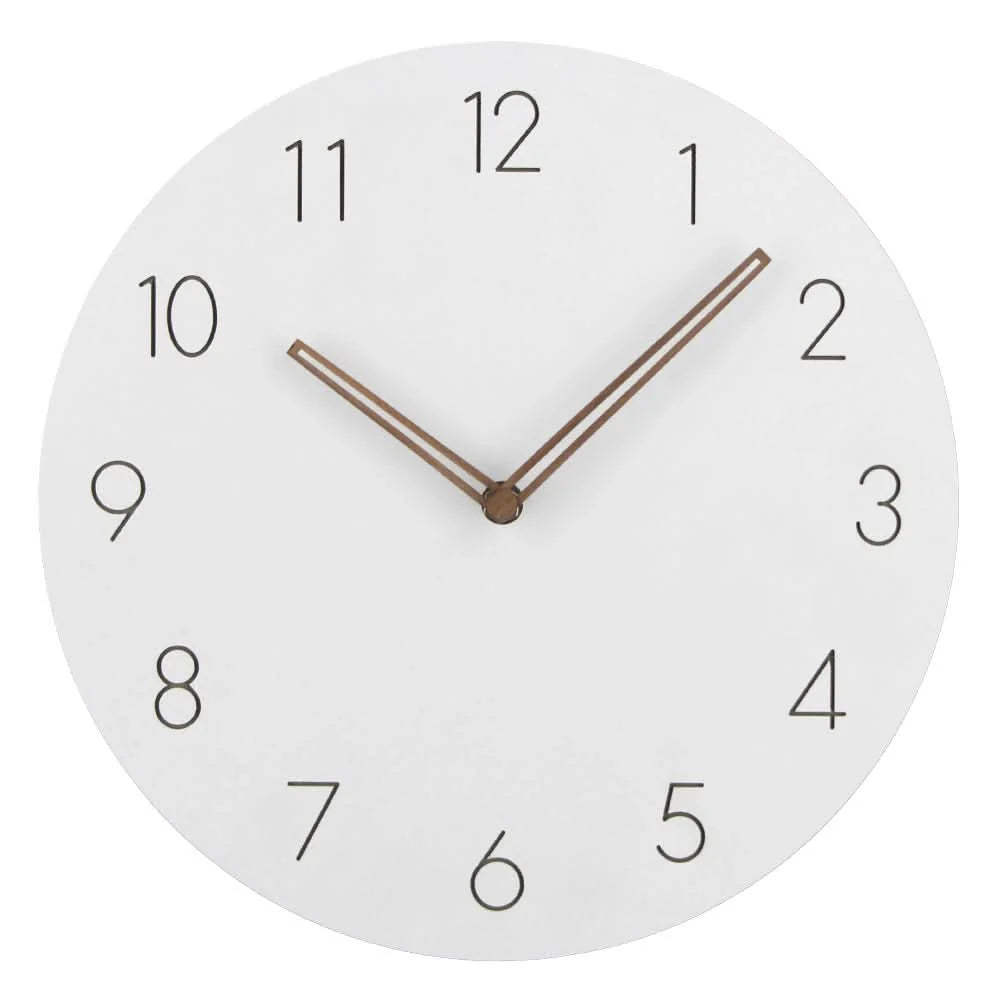 Wall Clock Silent Movement Nordic Design Walnut Wood Hands