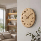 Wall Clock Silent Movement Rubberwood