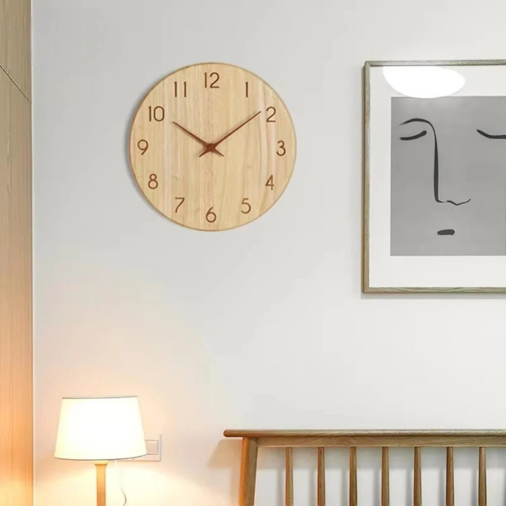Wall Clock Silent Movement Rubberwood