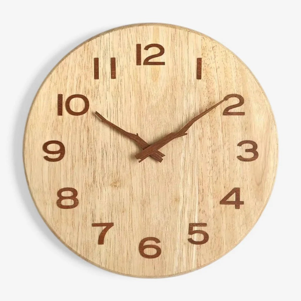 Wall Clock Silent Movement Rubberwood