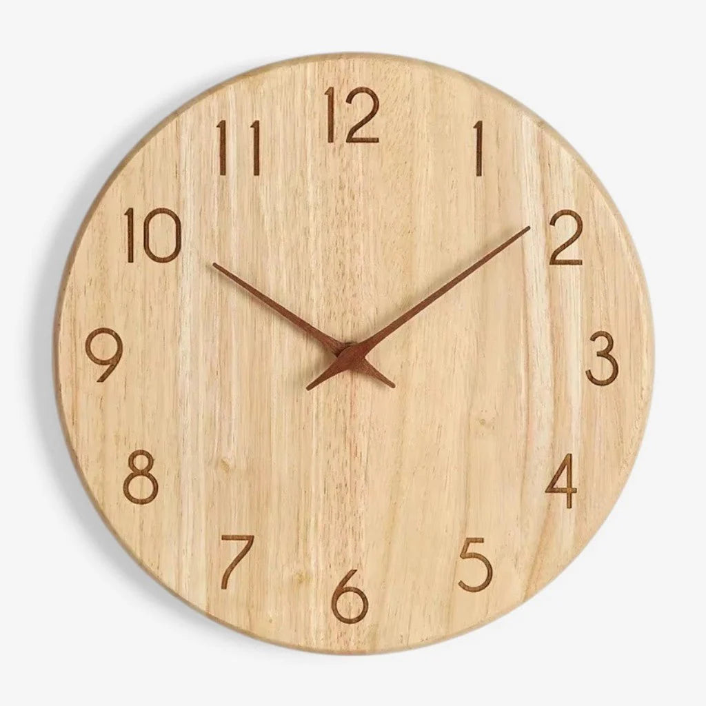 Wall Clock Silent Movement Rubberwood