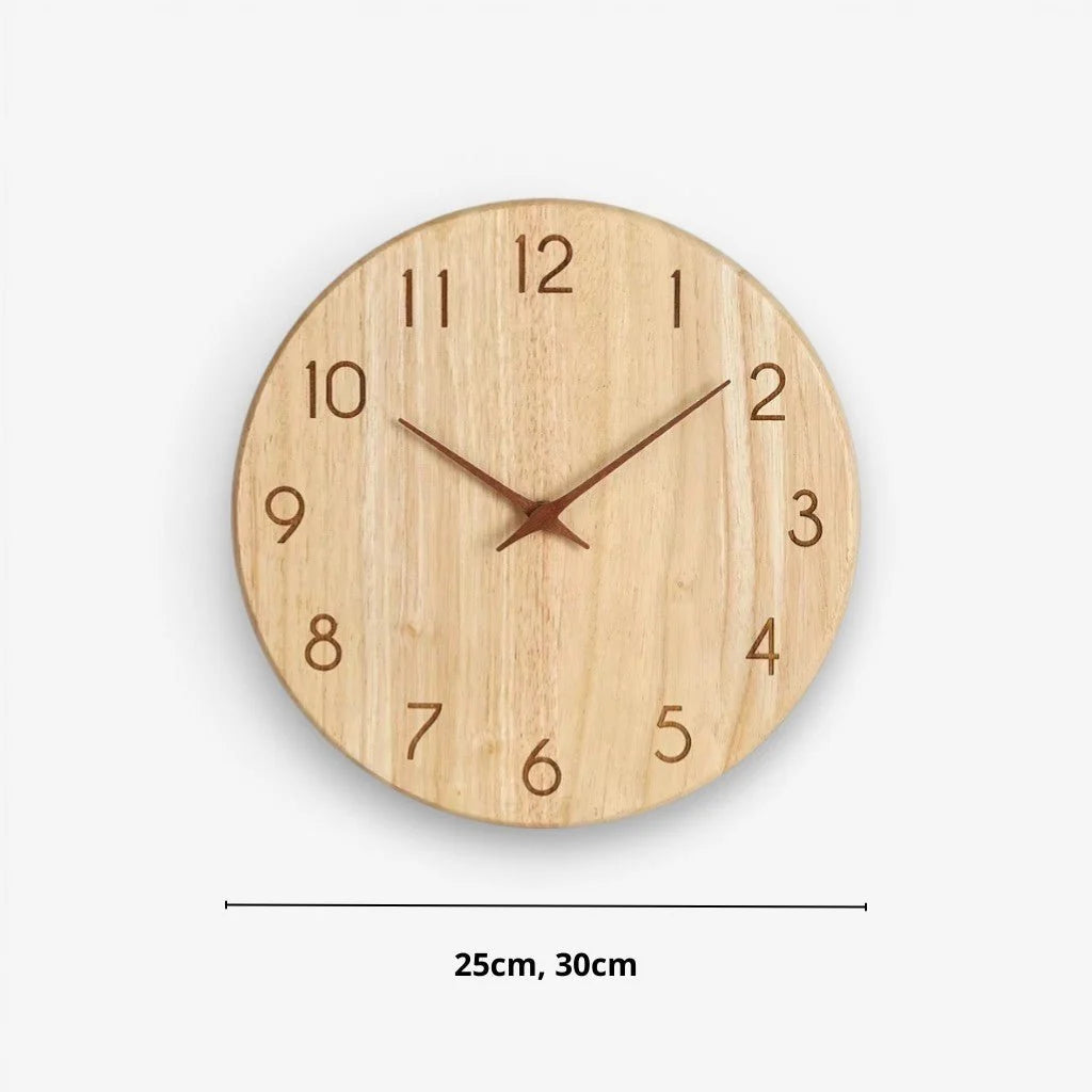 Wall Clock Silent Movement Rubberwood