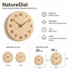Wall Clock Silent Movement Rubberwood