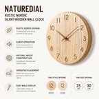 Wall Clock Silent Movement Rubberwood