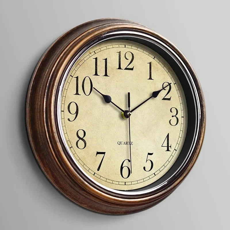 Wall Clock Silent Movement Solid Wood 30cm