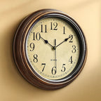 Wall Clock Silent Movement Solid Wood 30cm