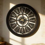 Wall Clock Silent Non-Ticking 3D Iron Frame