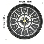 Wall Clock Silent Non-Ticking 3D Iron Frame