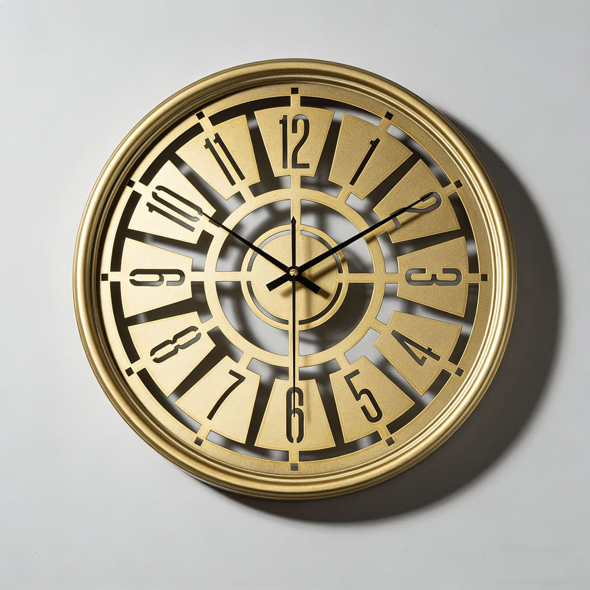 Wall Clock Silent Non-Ticking 3D Iron Frame
