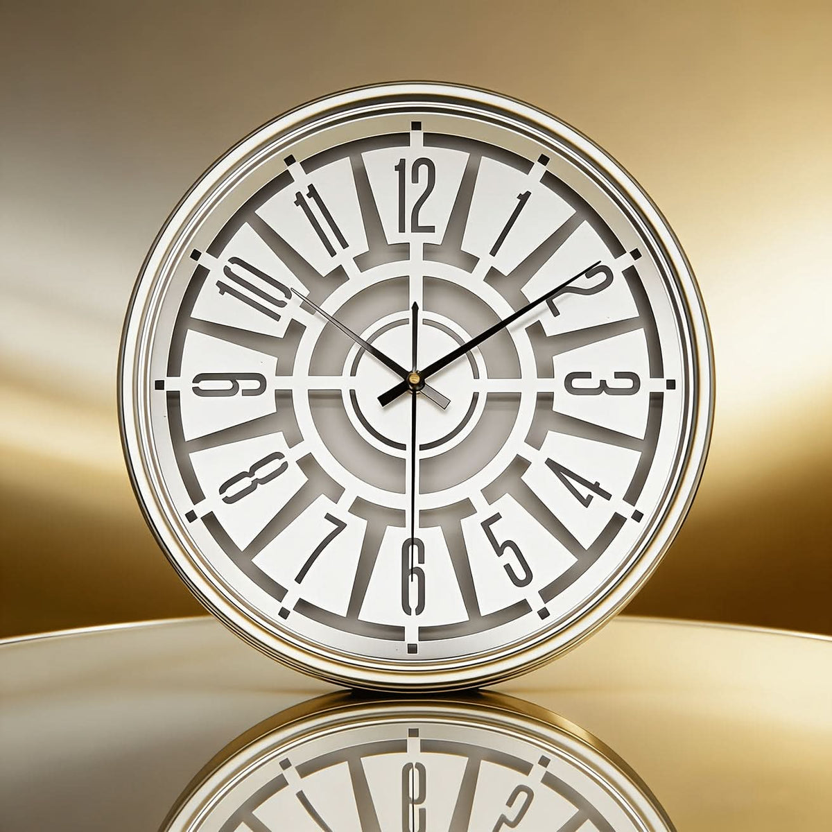 Wall Clock Silent Non-Ticking 3D Iron Frame