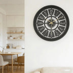 Wall Clock Silent Non-Ticking 3D Iron Frame