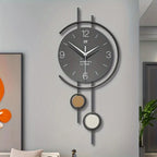 Wall Clock Silent Non-Ticking Easy-Read Numbers Iron Frame
