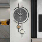 Wall Clock Silent Non-Ticking Easy-Read Numbers Iron Frame