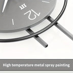 Wall Clock Silent Non-Ticking Easy-Read Numbers Iron Frame