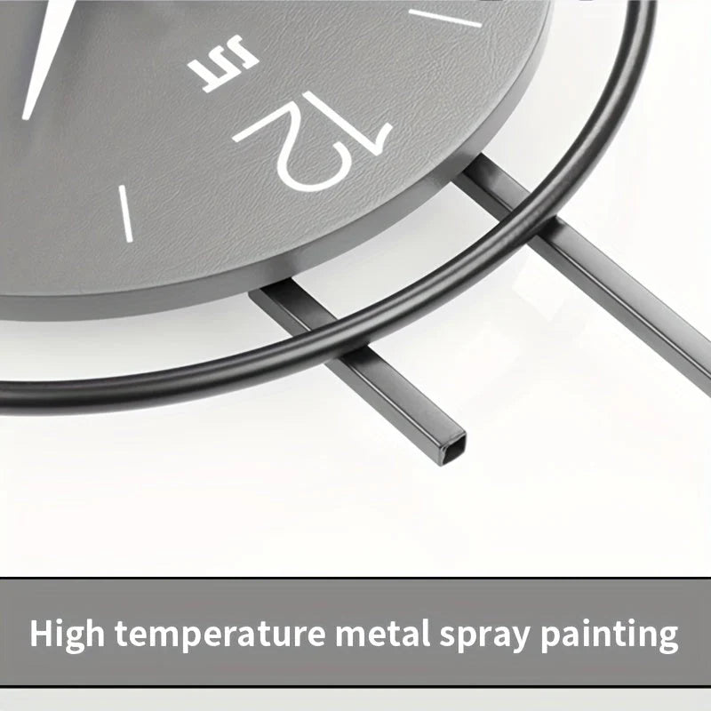 Wall Clock Silent Non-Ticking Easy-Read Numbers Iron Frame