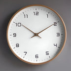 Wall Clock Silent Non-Ticking Solid Wood Frame