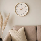 Wall Clock Silent Non-Ticking Solid Wood Frame