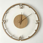 Wall Clock Silent Non-Ticking Wood & Acrylic 11.8 Inch