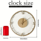 Wall Clock Silent Non-Ticking Wood & Acrylic 11.8 Inch