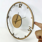 Wall Clock Silent Non-Ticking Wood & Acrylic 11.8 Inch