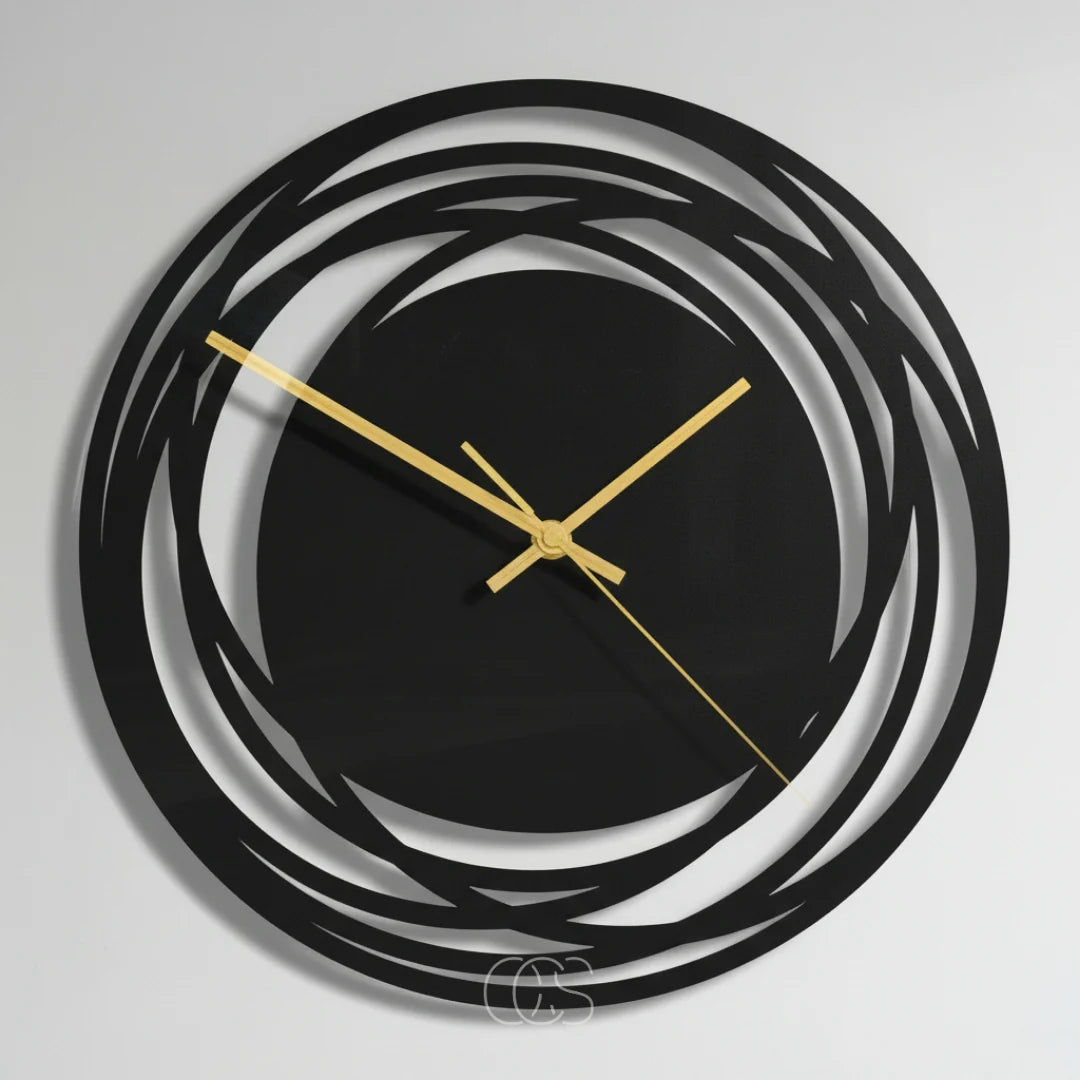 Wall Clock Silent Quartz 11.8 Inch Matte Black