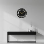 Wall Clock Silent Quartz 11.8 Inch Matte Black