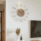Wall Clock Silent Quartz 30 cm Acrylic & Wood