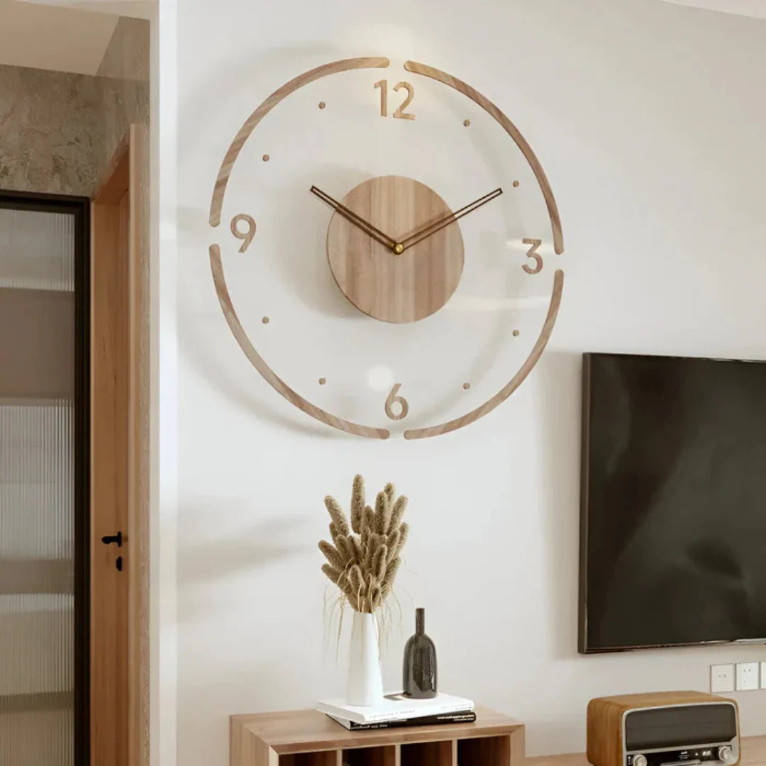 Wall Clock Silent Quartz 30 cm Acrylic & Wood